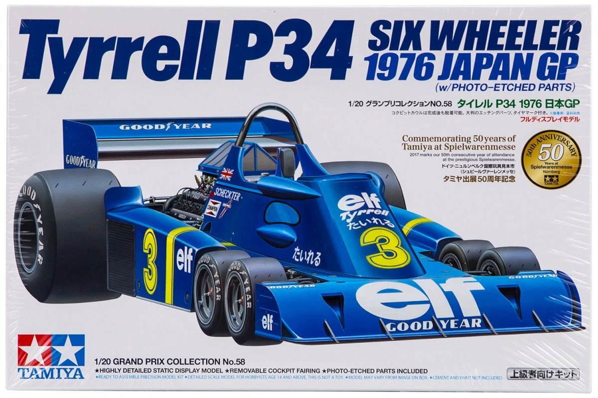 20058 | Tamiya 1/20 Tyrrell P34 1976 Six Wheeler F1 Plastic Model Kit