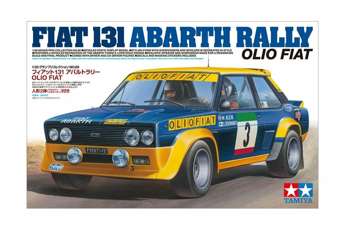 20069 | Tamiya 1/20 Fiat 131 Abarth Rally Olio Fiat Scaled Plastic Model Kit - Image 2