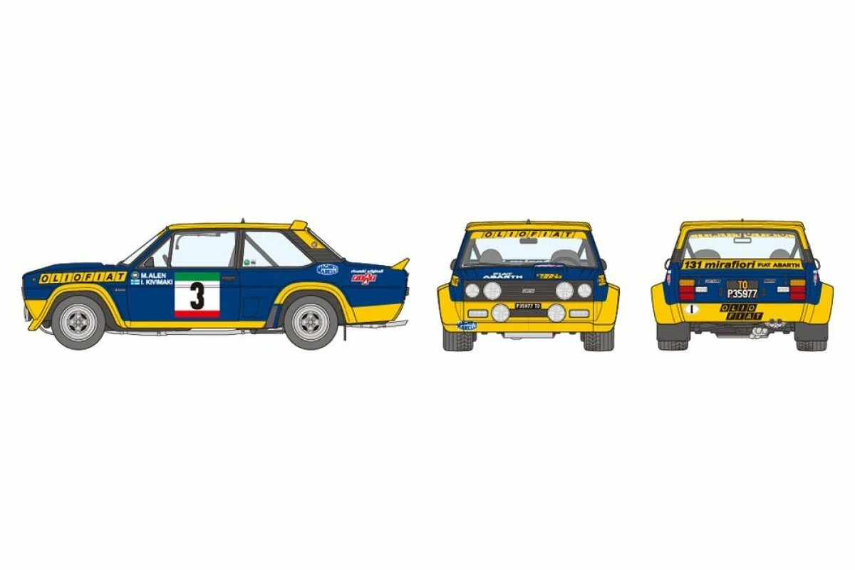 20069 | Tamiya 1/20 Fiat 131 Abarth Rally Olio Fiat Scaled Plastic Model Kit - Image 7