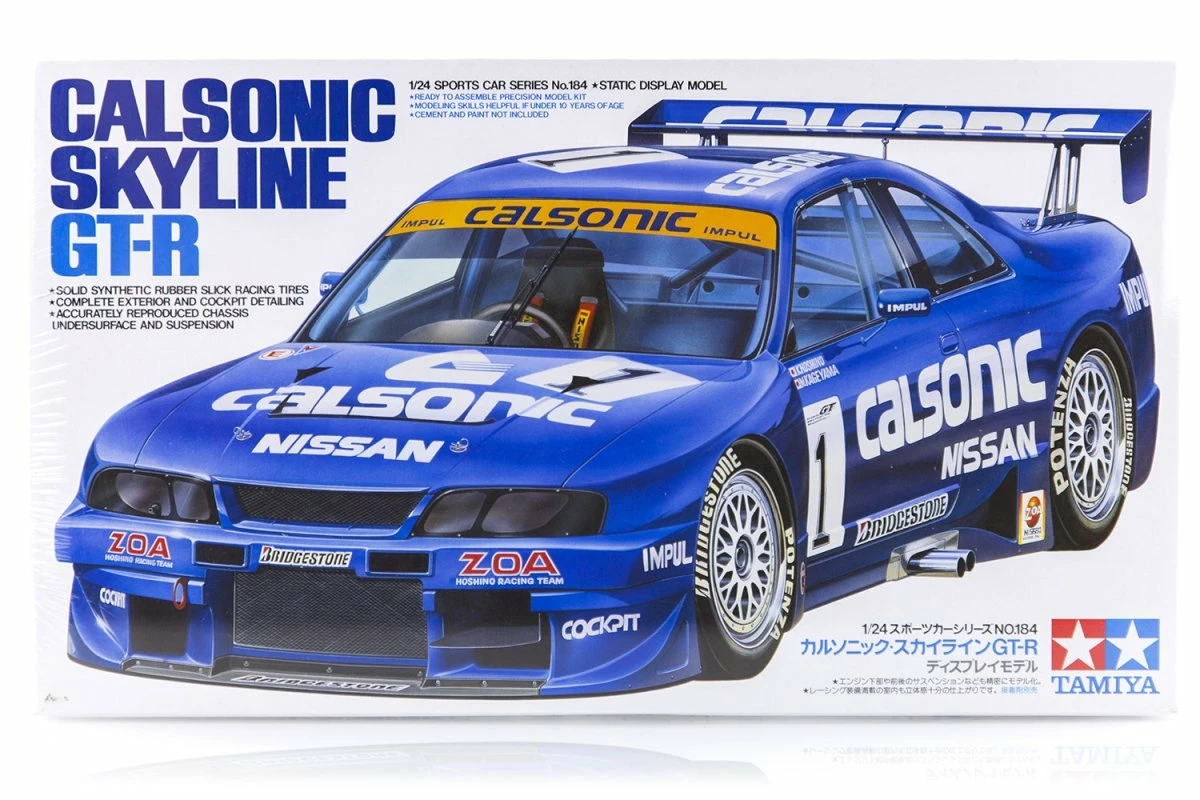 24184 | Tamiya 1/24 Nissan Calsonic Skyline R33 GT-R Scaled Plastic Model Kit