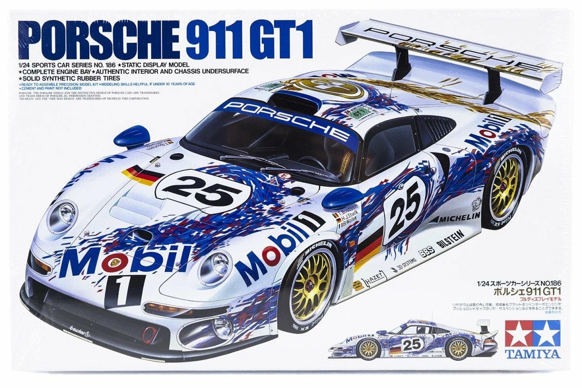 24186 | Tamiya 1/24 Porsche 911 GT1 Scaled Plastic Model Kit