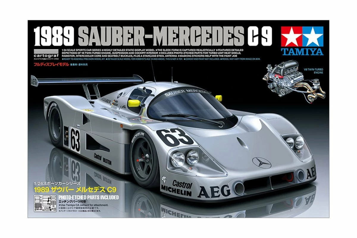 24359 | Tamiya 1/24 1989 Sauber-Mercedes C9 Scaled Plastic Model Kit