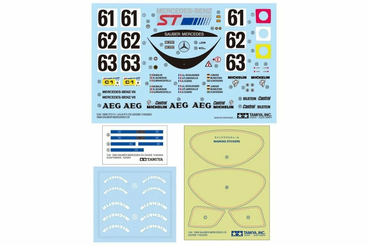 24359 | Tamiya 1/24 1989 Sauber-Mercedes C9 Scaled Plastic Model Kit - Image 8