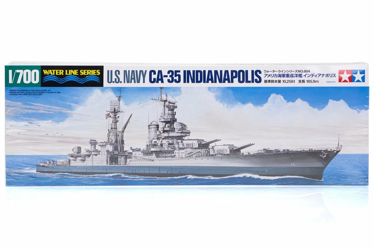 31804 | Tamiya 1/700 U.S. Navy CA-35 Indianapolis Heavy Cruiser Plastic Model Kit