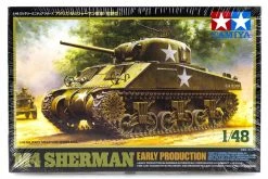 32505 | Tamiya 1/48 U.S. M4 Sherman Tank Scaled Plastic Model Kit
