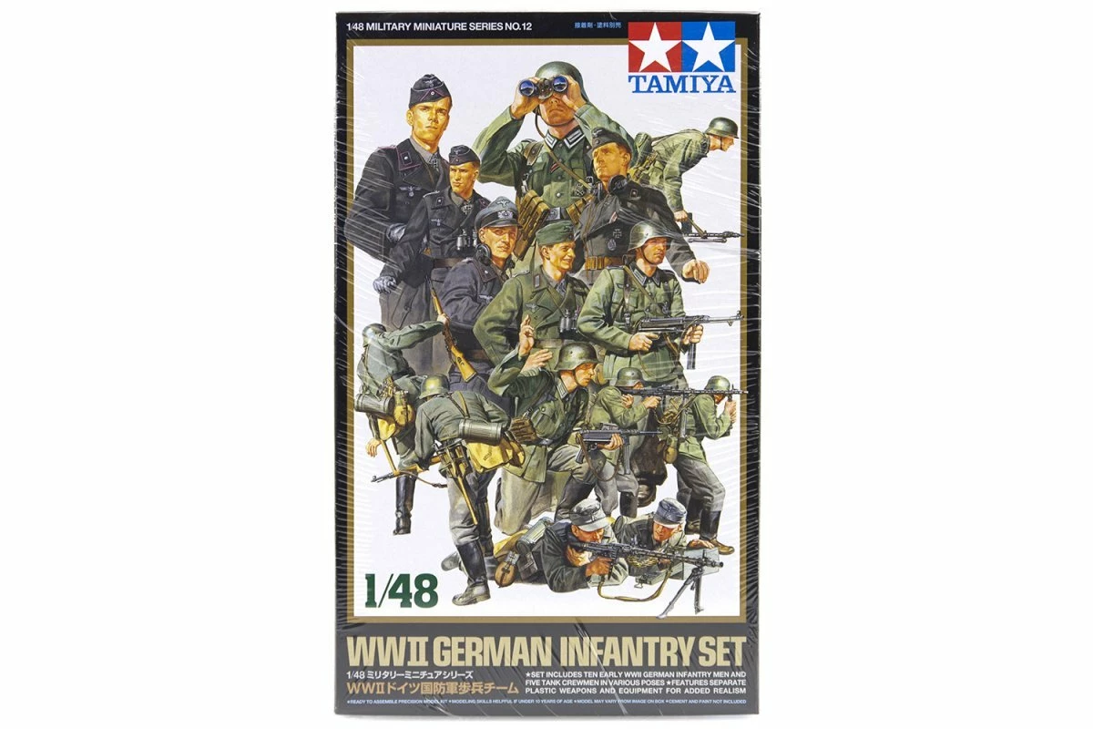 32512 | Tamiya 1/48 German WWII Infantry Set Scaled Plastic Model Kit