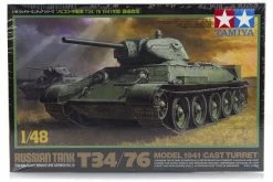 32515 | Tamiya 1/48 Russian 1941 (Cast Turret) T34/76 Tank Scaled Plastic Model Kit