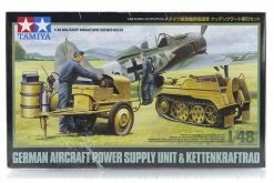 32533 | Tamiya 1/48 German Aircraft Power Supply Unit & Kettenkraftrad Scaled Plastic Model Kit