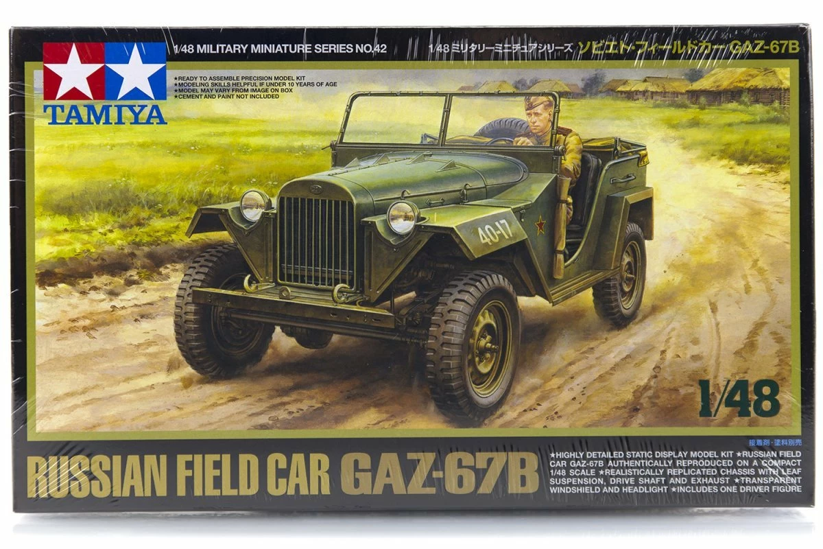 32542 | Tamiya 1/48 Russian Gaz-67B Field Car Scaled Plastic Model Kit