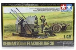 32554 | Tamiya 1/48 German 20mm Flakvierling 38 W/ Trailer Scaled Plastic Model Kit