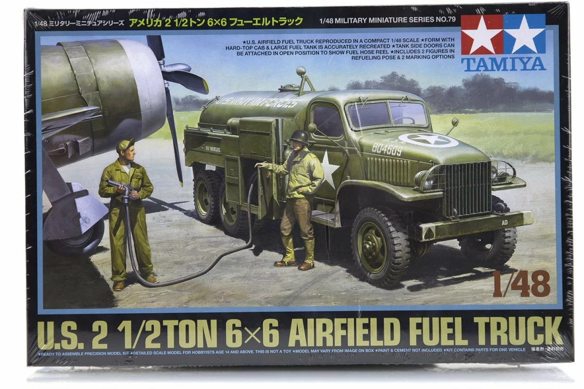 32579 | Tamiya 1/48 U.S. 2.5 Ton 6x6 Airfield Fuel Truck Plastic Model Kit
