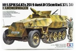 35147 | Tamiya 1/35 German Kanonenwager Ausf.D Half-Track W/ 7.5cm Kwk37L/24) Scaled Plastic Model Kit