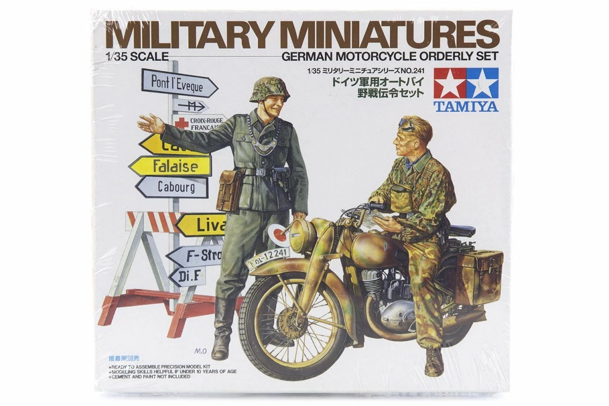 35241 | Tamiya 1/35 German Motorcycle Orderly Set Scaled Plastic Model Kit