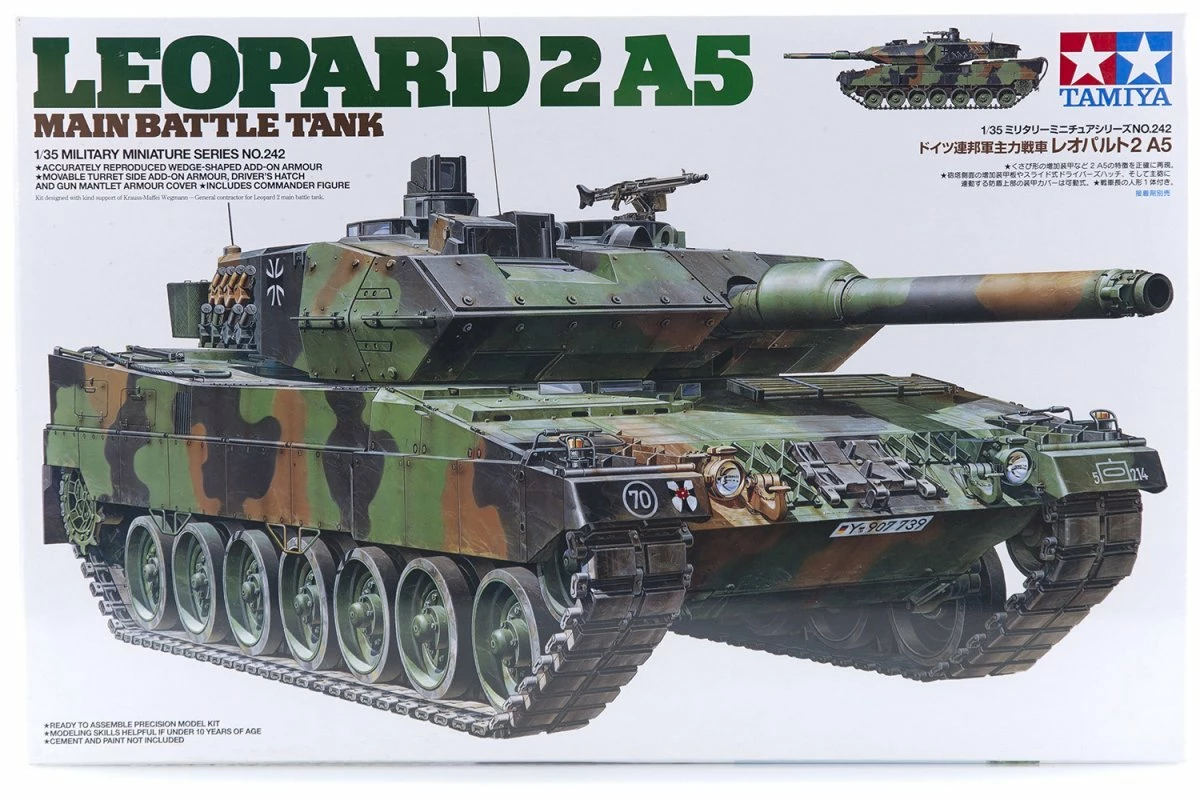 35242 | Tamiya 1/35 German Leopard 2 A5 Battle Tank Scaled Plastic Model Kit