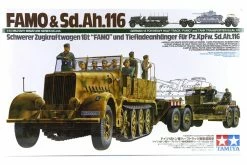 35246 | Tamiya 1/35 German 18 Ton Heavy Half-Track FAMO (Sd.Kfz. 9) & Tiefladeanhanger Tank Transporter (Sd.Ah. 116) Scaled Plastic Model Kit