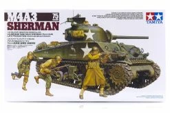 35250 | Tamiya 1/35 U.S. M4A3 Sherman Tank Scaled Plastic Model Kit