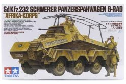 35297 | Tamiya 1/35 German Schwerer Panzerspahwagen 8-Rad Afrika Korps (Sd.Kfz. 232) Heavy Armored Car Scaled Plastic Model Kit