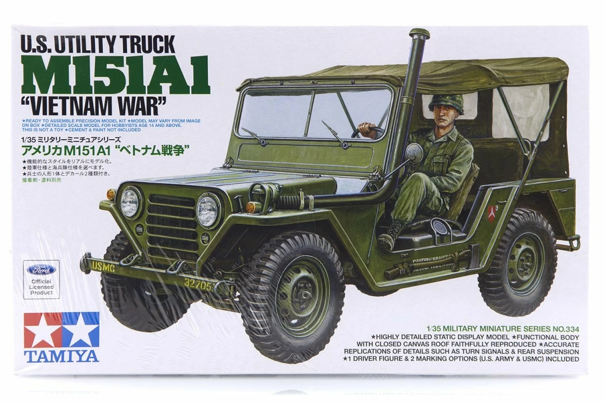 35334 | Tamiya 1/35 U.S. M151A1 Vietnam War Ford Utility Truck Scaled Plastic Model Kit