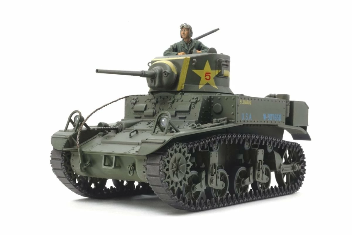 35360 | Tamiya 1/35 U.S. M3 Stuart Late Production Tank Scaled Plastic Model Kit - Image 2
