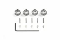 53569 | Tamiya Silver Aluminium 12mm Wheel Hexes (6mm Thick) 4Pcs W/ Hardware