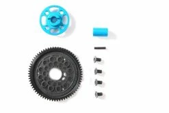 54500 | Tamiya TT-02 High Speed 68T 0.6Mod Plastic Spur Gear W/ Blue Aluminium Mount