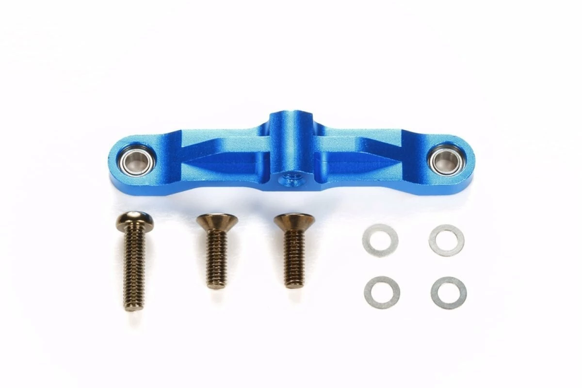 54575 | Tamiya TT-02 Blue Aluminium Steering Ackerman Plate W/ Bearings