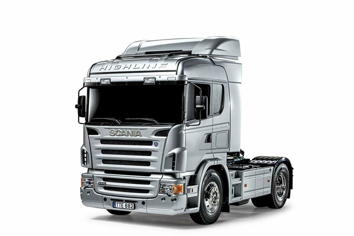 56364 | Tamiya 1/14 Scania R470 Highline Scaled Tractor Truck Kit - Silver Edition