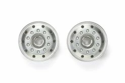 56517 | Tamiya 1/14 1.7" Truck Front Metal Plated Matte Silver Rims 2Pcs