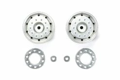 56519 | Tamiya 1/14 1.7" Truck Metal Plated Matte Silver Rims 2Pcs