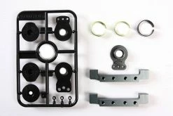 56537 | Tamiya Gunmetal Aluminium Duel Servo Mount & Hi-Torque Servo Saver Horn Set