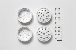 56542 | Tamiya 1/14 1.7" Truck Rear Matte White Rims 4Pcs