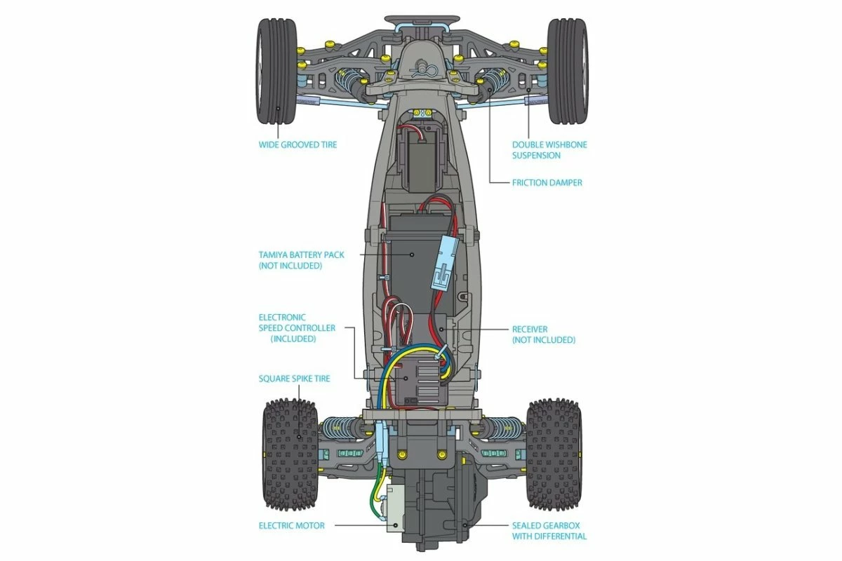 58587 | Tamiya 1/10 DT-03 Neo Fighter Buggy 2WD Electric Off Road RC Buggy Kit - Image 8