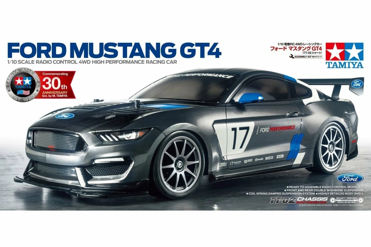 58664 | Tamiya 1/10 TT-02 Ford Mustang GT4 Electric On Road RC Car Kit - Image 6