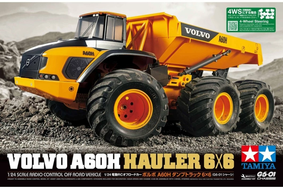 58676 | Tamiya 1/24 Volvo A60H Hauler 6x6 Electric Off Road RC Tip Truck Kit - Image 10