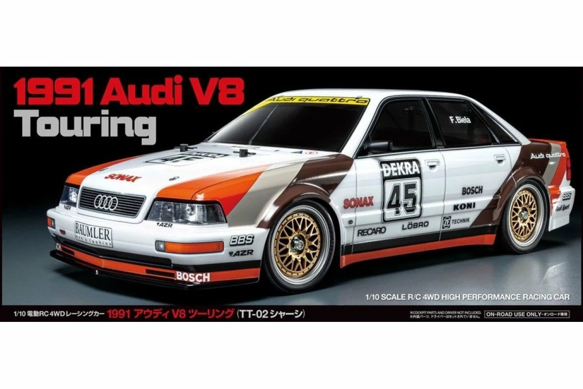 58682 | Tamiya 1/10 TT-02 1991 Audi V8 Touring Electric RC Car Kit - Image 10