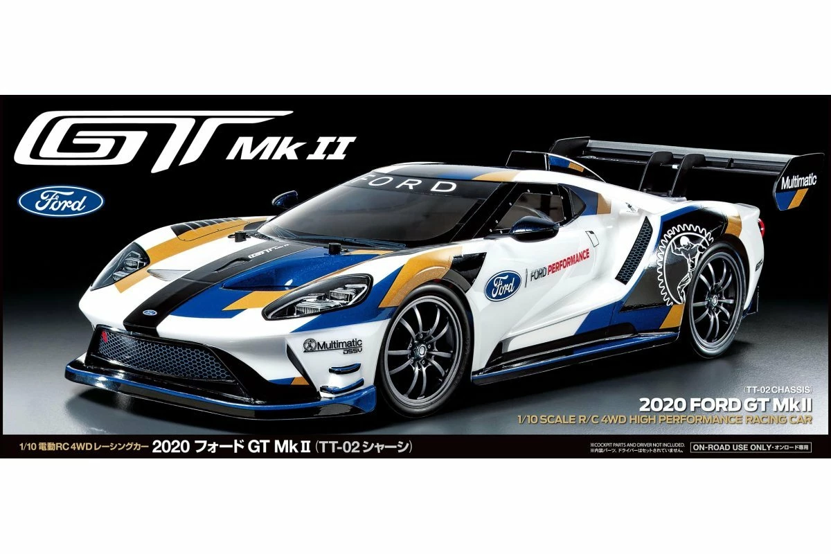 58689A | Tamiya 1/10 TT-02 Ford GT MK II 2020 Electric On Road RC Car Kit W/o ESC - Image 5