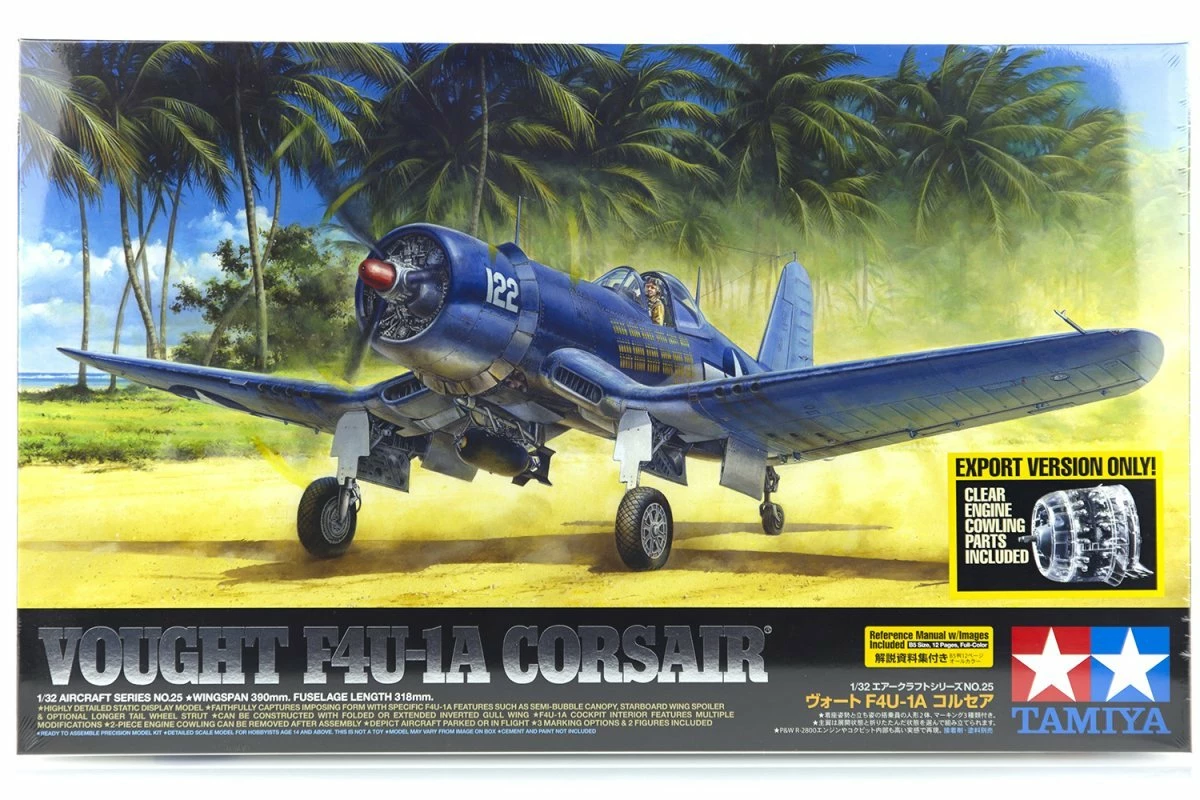 60325 | Tamiya 1/32 Vought F4U-1A Corsair Fighter Scaled Plastic Model Kit