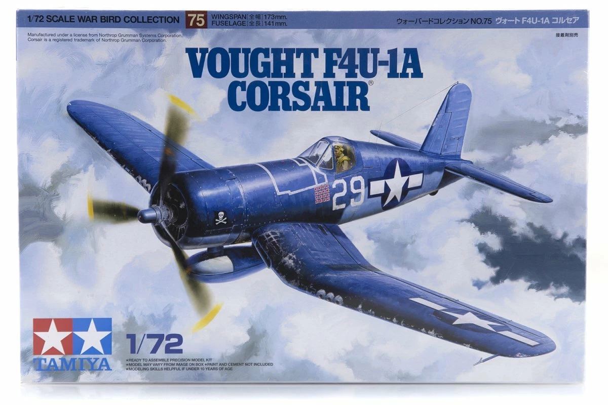 60775 | Tamiya 1/72 Vought F4U-1A Corsair Fighter Scaled Plastic Model Kit