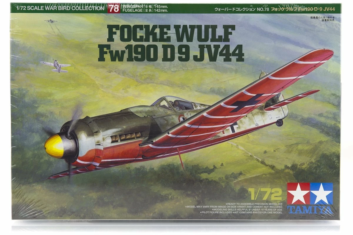 60778 | Tamiya 1/72 Focke-Wulf Fw190 D-9 JV44 Fighter Scaled Plastic Model Kit
