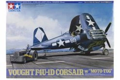 61085 | Tamiya 1/48 Vought F4U-1D Corsair Fighter W/Moto Tug Scaled Plastic Model Kit