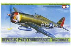 61086 | Tamiya 1/48 Republic P-47D Thunderbolt Razorback Fighter Scaled Plastic Model Kit