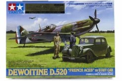 61109 | Tamiya 1/48 Dewoitine D.520 French Aces Fighter W/ Staff Car Scaled Plastic Model Kit