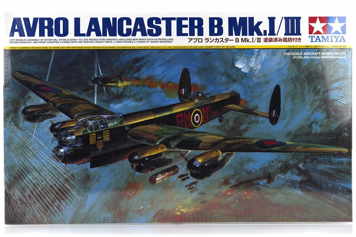 61112 | Tamiya 1/48 Avro Lancaster B Mk.I/III Bomber Scaled Plastic Model Kit