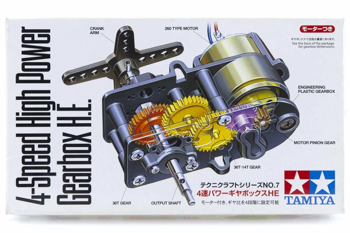 72007 | Tamiya 4-Speed High Power/High Efficiency Gearbox Set W/ Motor