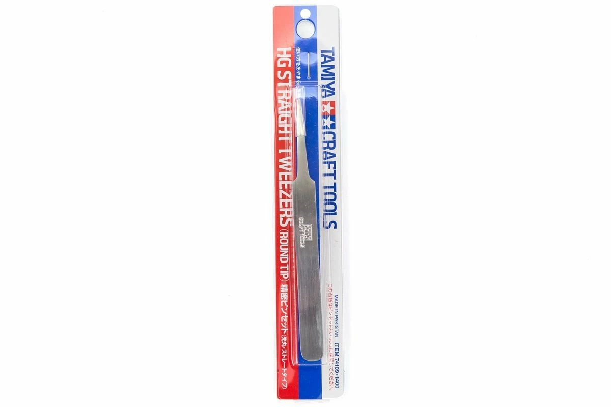 74109 | Tamiya HG Straight Tweezers W/ Round Tip