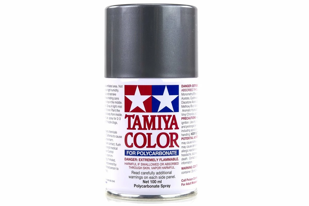 86063 | Tamiya PS-63 Bright Gunmetal Polycarbonate Spray Paint 100ml
