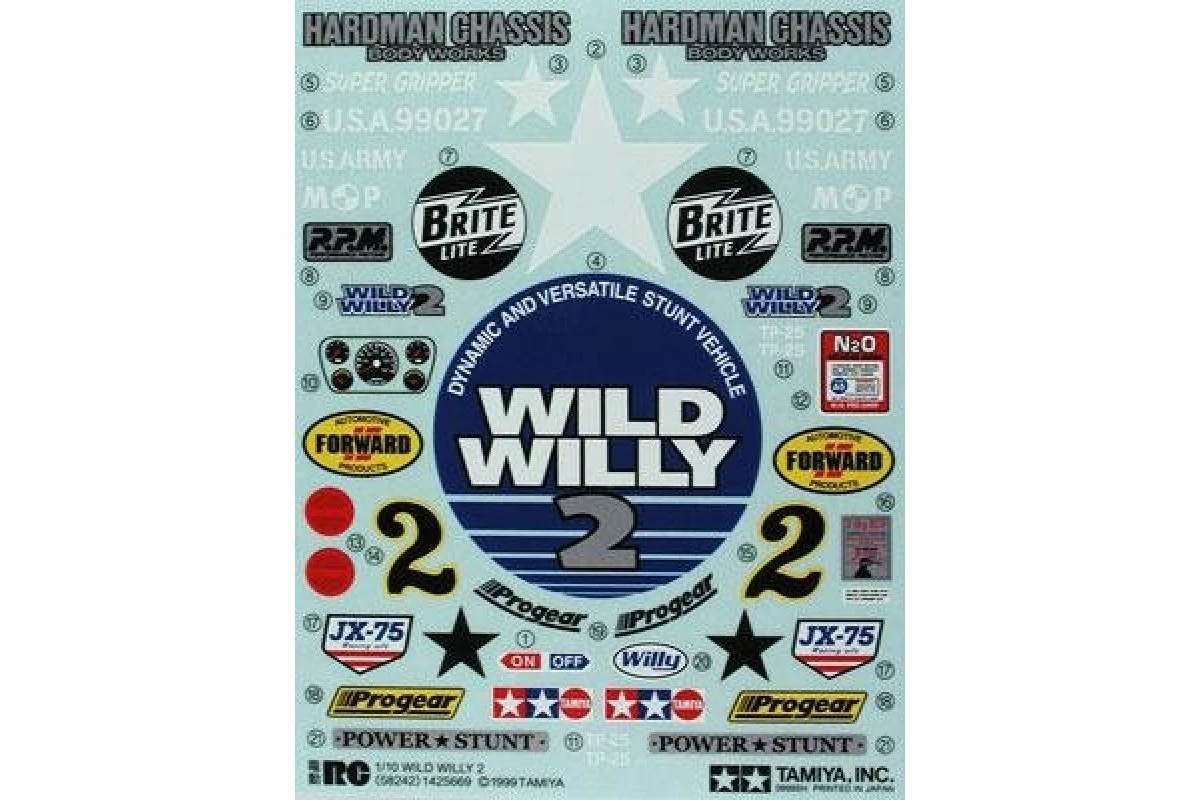 9495329 | Tamiya Wild Willy Sticker And Decal Sheet